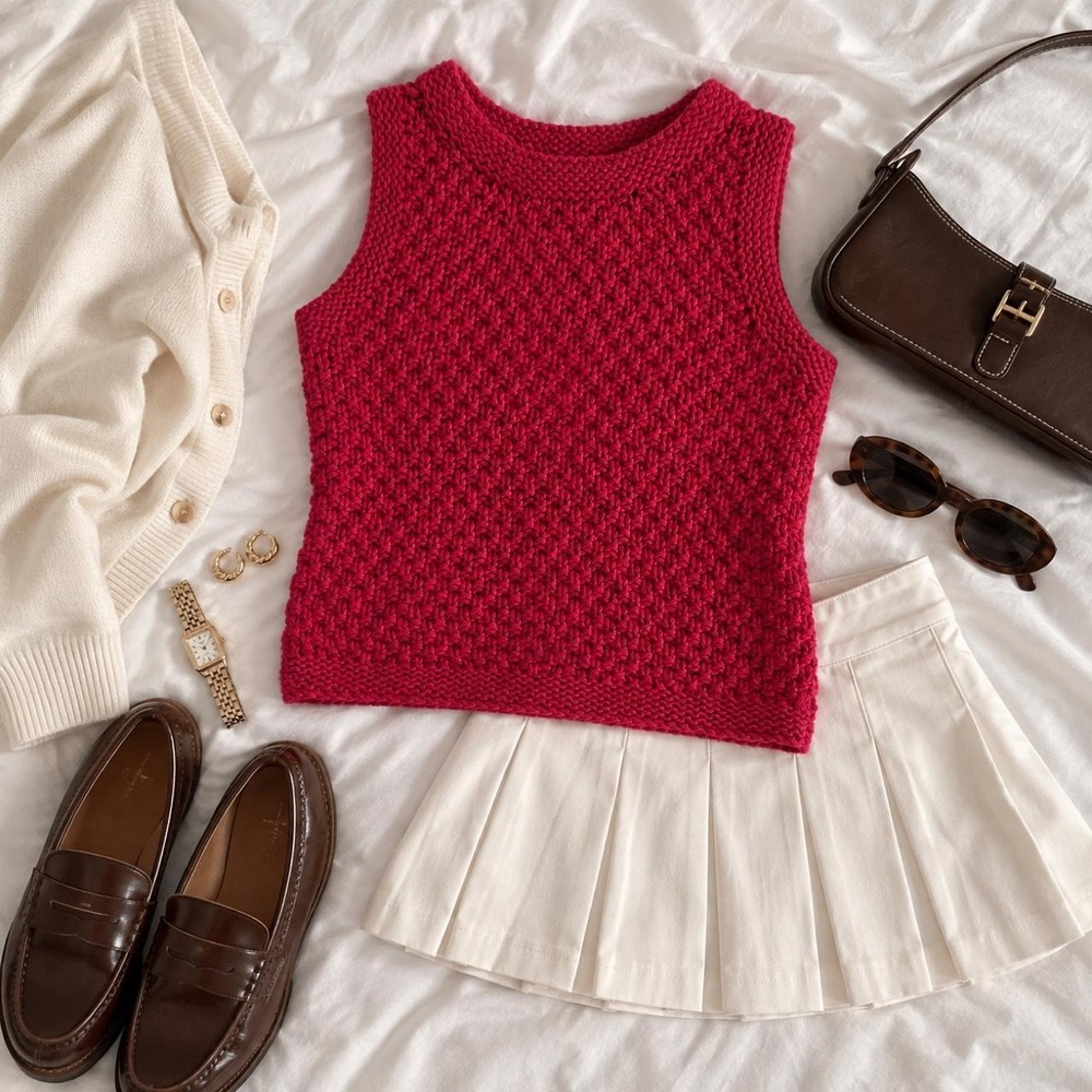pink knit tank bright pink knit tank Tt Hewitt size petite